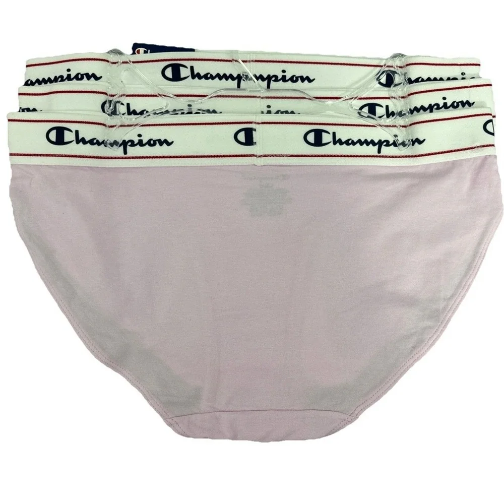 Champion Women's Authentic Athleticwear Bikini Underwear Gray/white/Pink Size L
